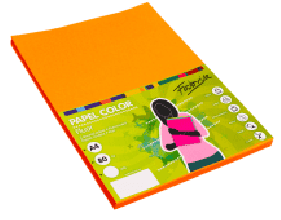 PAPEL A4 100H 80GR NARANJA FLUOR FABRISA