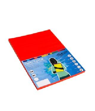 PAPEL A4 100H 80GR ROJO FABRISA