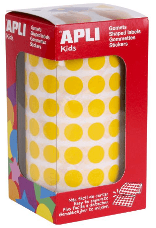 ROLLO GOMETS REDONDOS 10.5MM AMARILLO APLI